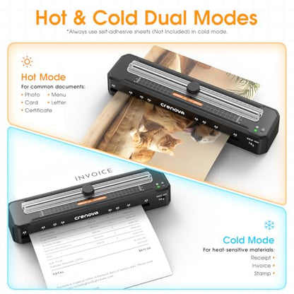 Crenova Laminator Machine with 12 Laminating Sheets, A3 Laminating Machine | Hot & Cold with Trimmer Corner Rounder, Fast Warm Technology, 13-Inch Laminator for Home Office School Business
