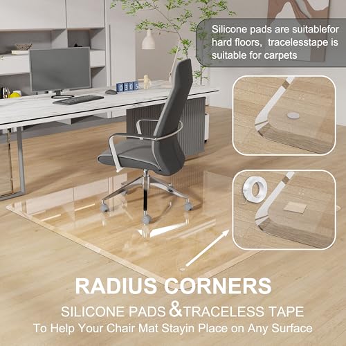 MESAILUP Beveled Edge Office Chair Mat for Carpet or Hardwood Floor-48”x48” - size: Beveled Edge-48"x48"