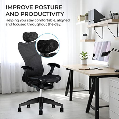 OFFICE LOGIX SHOP Mirra 2 Chair Headrest (Graphite Frame - Headrest w/Graphite Plastic Insert)