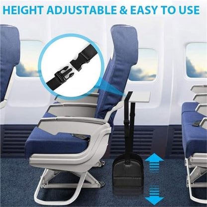 Airplane Foot Hammock, Rest for Under Desk at Work, Length Adjustable for Airplane, Office, Under Desk, Car