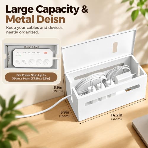 Metal Large Cable Management Box Cord Hider Wire Organizer Boxes