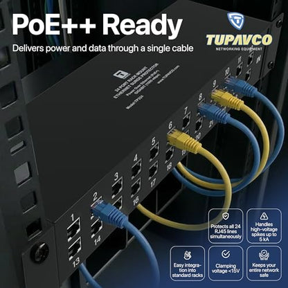 24 Port Rackmount Ethernet Surge Protector - Tupavco TP224
