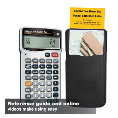 Calculated Industries 4065 Construction Master Pro Advanced Construction Math Feet-inch-Fraction Calculator for Contractors, Estimators, Builders, Framers, Remodelers, Renovators and Carpenters | Advanced Construction Math, Feet-Inch-Fractions, For Contra