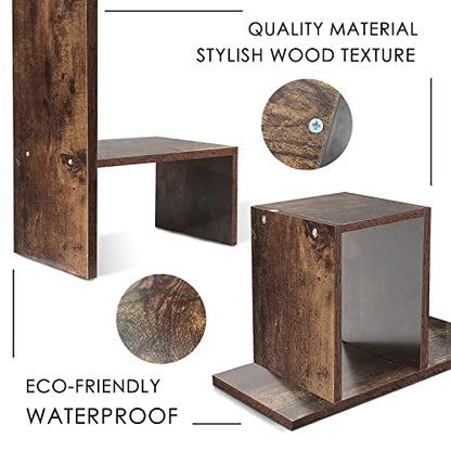 BROWN-BROWN Desktop Shelves & Office Shelves Desk Shelf Organizer Wooden Desk Shelf - color: Shelf 2