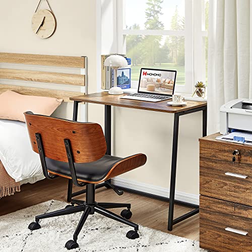 WOHOMO Folding Desk, 31.5" Foldable Computer Table for Small Spaces, Walnut - color: Brown, size: Small Size:31.5 x 15.7