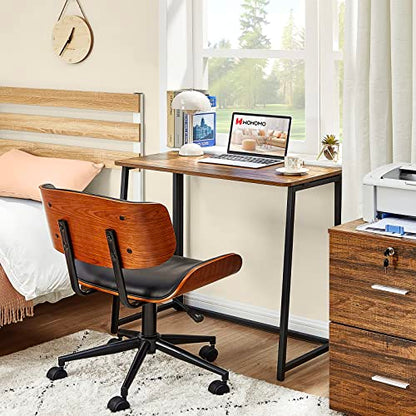 WOHOMO Folding Desk, 31.5" Foldable Computer Table for Small Spaces, Walnut - color: Brown, size: Small Size:31.5 x 15.7