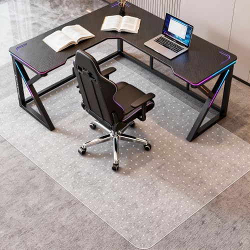 Vicwe Office Chair Mat for Carpeted Floors, 72"X46" Chair Mats with Studs | Large Carpet Protector Floor Mats for Low and No Pile Carpet, Easy Glide Computer Desk Chair Mat for Home & Office, Clear - color: Clear, size: 72" x 46" (for low-pile carpet)