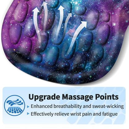 YIWEI Ergonomic Mouse Pad with Wrist Rest for Carpal Tunnel Pain Relief - color: Starry Sky
