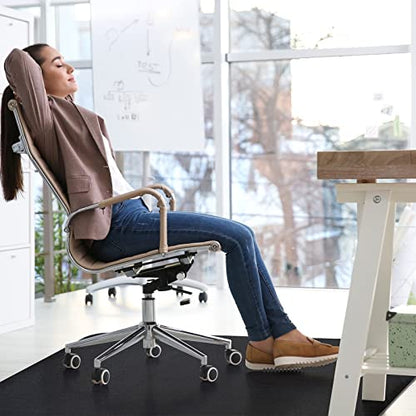 Office Chair Mat for Hardwood Floor: 53"x45" Large Black Rolling Chair Mat for Hard Wood and Tile Floor, Anti-Slip Heavy Duty Floor Protector Mat Under Computer Desk, Easy Glide Chair Mats for Home | Anti-Slip Rolling Chair Mat for Hard Wood and Tiles, Fl