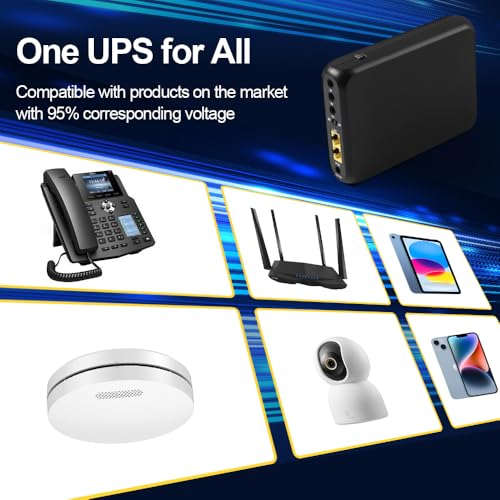 48Wh UPS Battery Backup, DC 5V/9V/12V & Passive POE 24V/48V | Uninterruptible Power Supply for WiFi Router, Modem, ONU, CCTV Camera, USB-A & USB-C