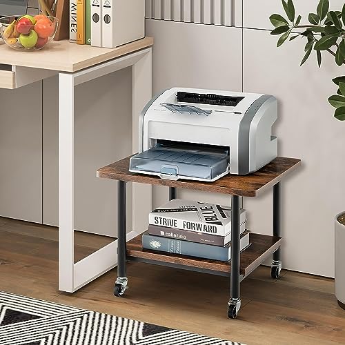 Printer Holder Printer Stand Printer Desk 2-Tier Printer Stand Rolling Printer Cart with 2 Storage Shelves Mobile Machine Storage Rack for Home Office Printer Shelf Printer Rack Printer Table - color: A