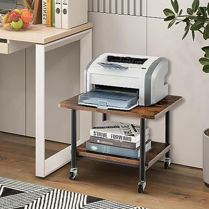 Printer Holder Printer Stand Printer Desk 2-Tier Printer Stand Rolling Printer Cart with 2 Storage Shelves Mobile Machine Storage Rack for Home Office Printer Shelf Printer Rack Printer Table - color: A