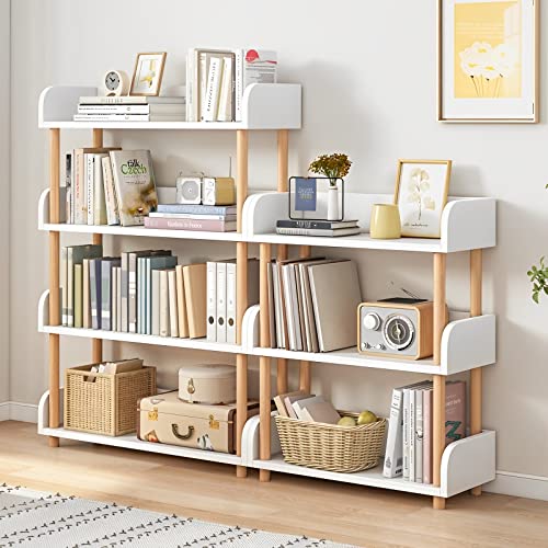 OSCHF 3-Tier Wooden Open Bookcase, Warm White - color: Warm White, size: 3-tier