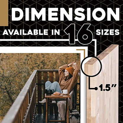 DuraSteel 30x48 Butcher Block Countertop - Maple Solid Wood Workbench for Kitchen, Restaurant, Cabinet, Desk Top, Wood Board, Large Counter Cutting Island Long, Bakery Worktable Dough - Table Top Only - size: 30 x 48 x 1.5 Inches