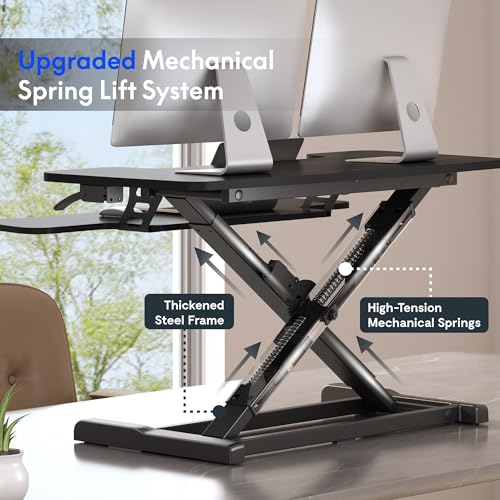 FLEXISPOT Standing Desk Converter, 36", Black - color: Black, size: 36"