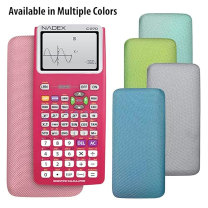 Scientific Calculator with Graphing, Includes Carrying Case, for College and High School Students, Calculus, Algebra, Geometry, Trigonometry, Statistics, Physics, Chemistry, Pink - color: Pink