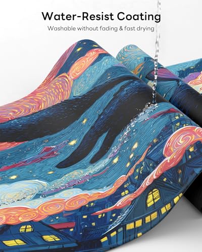 Mouse Pad 31.5x15.7in Large Desk Mat Non-Slip for Office - color: Flying Cat, size: 31.5" x 15.7"