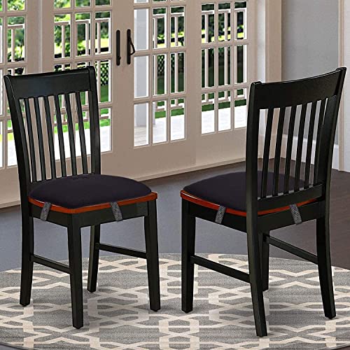 Big Hippo Chair Pads, Memory Foam Chair Seat Cushion Non Slip Rubber Back Thicken Chair Padding with Elastic Bands for Home Office Outdoor Seats (Black-1pc) - color: Black