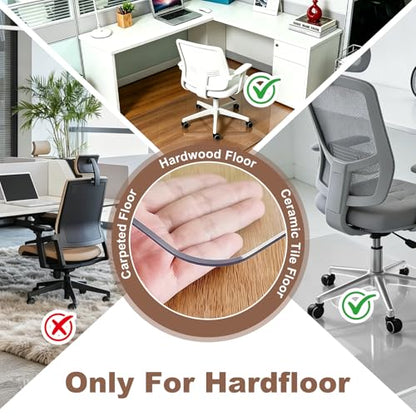 Clear Chair Mat for Hard Floors, 36 x 48 PVC Desk Mat | Clear PVC chair mat protects hard floors from rolling chair casters; suitable for hardwood, tile, laminate and vinyl