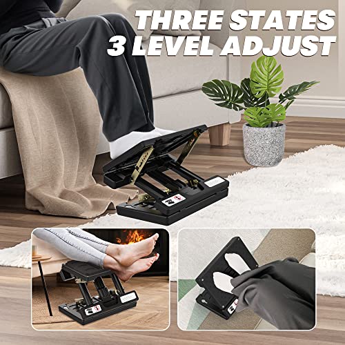 Foot Rest for Under Desk at Work, 4-Adjustable, Detachable Pad, Ergonomic | Car foot rest, Foldable, Metal Frame, for Multi-scene, All-Season Use(black) - color: Hard Padded- Black