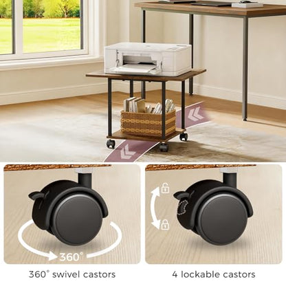 BEWISHOME 2-Tier Industrial Mobile Printer Stand