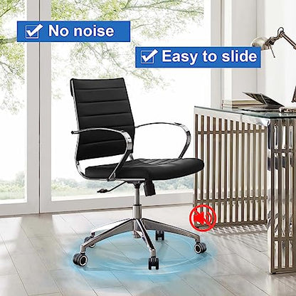 Steelcase Office Chair Casters - 5 Set Rolling Wheels for Desk Chairs, Fit Most Brands and Floors - style: Black + Silver
