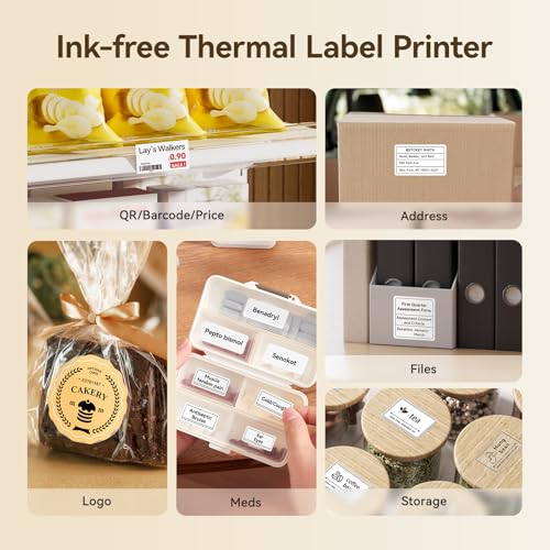 NIIMBOT B21 Pro 300 DPI Bluetooth Label Maker with Tape, Beige - color: Beige