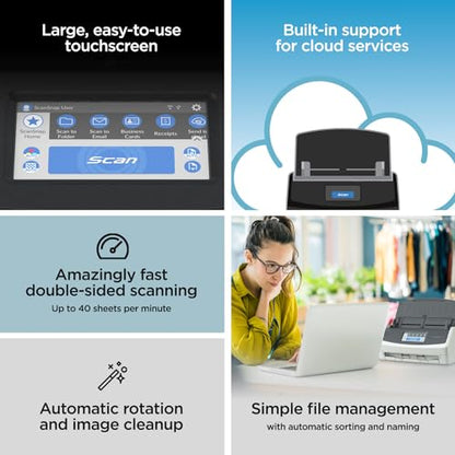 ScanSnap iX1600 Wireless or USB High-Speed Document Scanner, Black - color: ScanSnap iX1600 Black Photos & Documents