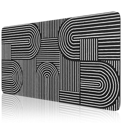 iCasso Black Desk Mat, Large Mouse Pad for Desk, Computer Pad for Desktop - color: Line-Black
