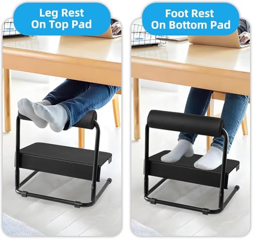 Adjustable Foot Rest Under Desk Footrest Leg Rest 6 Height Positions for Desk, Office Gaming Chairs Ergonomic with Relief Platform for Standing Desks