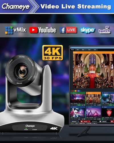 Chameye 4K PTZ Live Streaming Camera 20X Optical Zoom HDMI USB LAN PoE C420 - color: 4K 20x HDMI C420