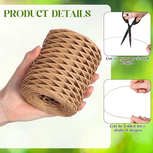 Threlaco 3 Roll 164 Feet Floral Vine Bind Wire, Brown, Green, Khaki - color: Brown, Green, Khaki