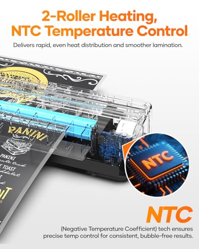 9 Inch Thermal Laminator,with 40 Pack Letter Size Pouches,2 Roller System