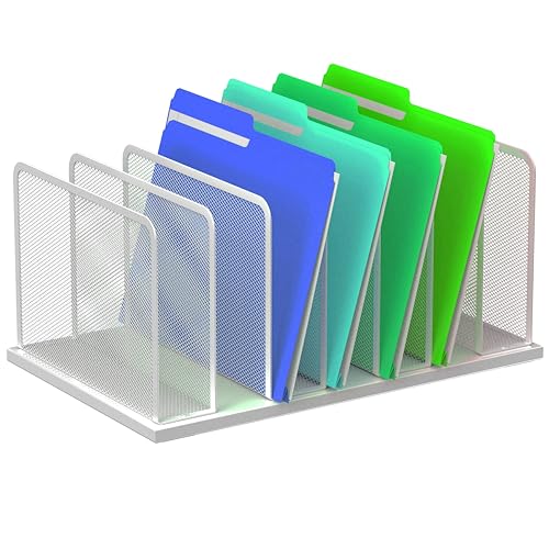 Kuntine.B 7-Section Upright Desk File Organizer Silver 1 Pack | Vertical, Mesh, Metal, Assembly, Stability, Sturdiness, Organization, Standing - color: Silver, size: 1 Pack 7-Section