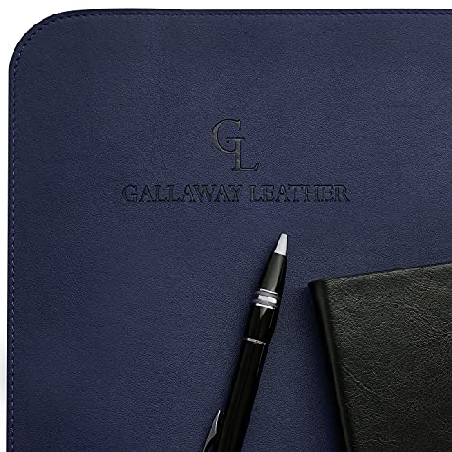 Gallaway Leather Desk Mat,Desk Writing Pad - Office Desk Pad, Large 36" x 17" Navy Blue, Desk Mats on Top of Desks, Gift Ready Elegant Computer Desk Mat Desk Cover Desk Pad Protector PU Leather - color: Navy Blue, size: Large