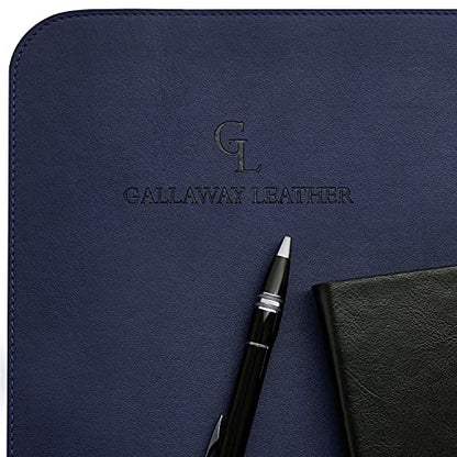 Gallaway Leather Desk Mat,Desk Writing Pad - Office Desk Pad, Large 36" x 17" Navy Blue, Desk Mats on Top of Desks, Gift Ready Elegant Computer Desk Mat Desk Cover Desk Pad Protector PU Leather - color: Navy Blue, size: Large