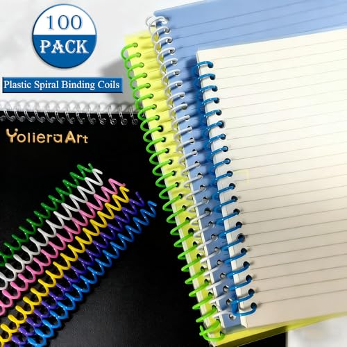 100 Pack Plastic Spiral Binding Coils, 4:1 Pitch 48 Loops for Letter/A4 Size, 360-Degree Rotation for Office School Projects, Suitable for Coworkers (Blue, 1/2 Inch (100 Sheet Capacity)) - color: Blue, size: 1/2 Inch (100 Sheet Capacity)