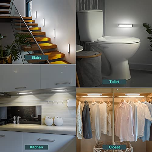 BLS 36 LED Closet Light Battery Powered, Super Bright Under Cabinet Lighting, Motion Sensor Indoor, Wireless, 1500mAh Rechargeable, 120 Days Run Time - color: 5500K Daylight White-8.9 inches-1 Pack