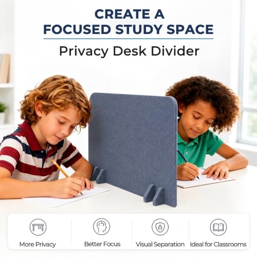 Desk Privacy Divider [2-Pack] 24" x 16" Freestanding Felt Panel - size: 2-Pack
