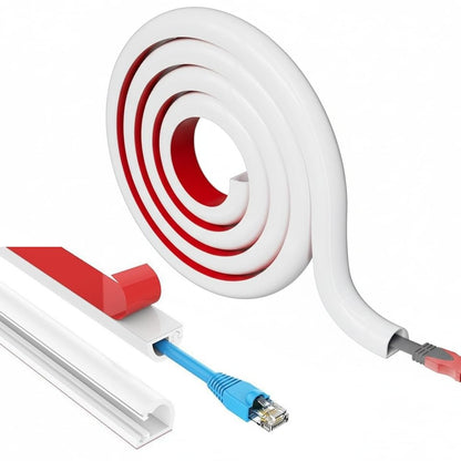 39" Flexible Silicone Cord Hider - Self-Adhesive Side-Opening Cable Cover for Wall Mounted TV, Home & Office Wire Management (Fits 1 Cord <1/4")