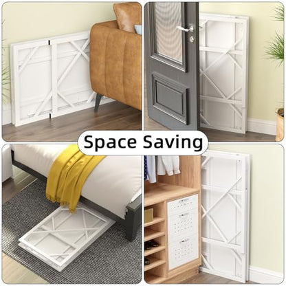 Elephance Folding Desk Writing Computer Desk for Home Office No-Assembly - color: White, size: 39.4 Inch