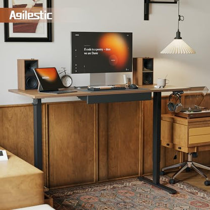 Agilestic 48*24 Inch Electric Standing Desk with Under Drawers, Dark Walnut - color: Basic Dark Walnut, size: 48x24 Inch