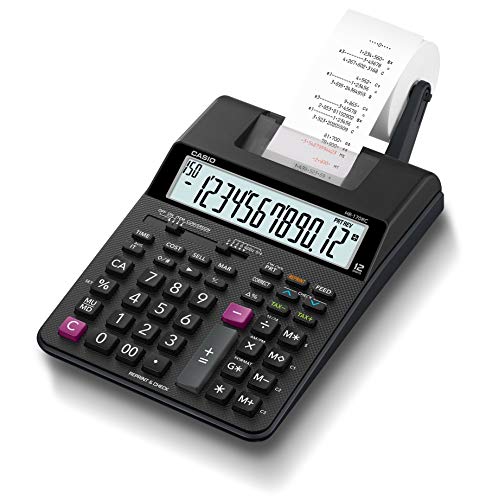 Casio HR-170RC Printing Calculator – 12-Digit Display | 2-Color Print, Reprint & Correction | Ideal for Bookkeeping, Accounting & Tax Work - size: Small