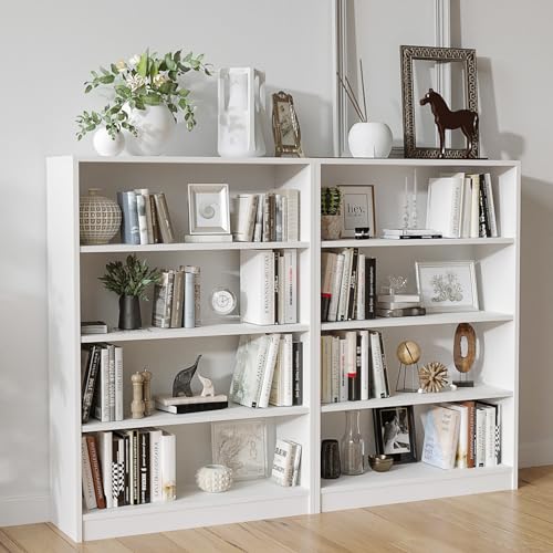 Farini 48 Inch Tall Bookcase,4 Shelf Bookshelves,Adjustable Bookshelf for Home Office,White - color: White, size: 4 shelf