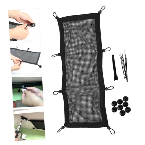 VILLCASE 1set Desk Wire Management Net Bag Table Bottom Socket Storage Mesh Cable Organizer for Under Desk