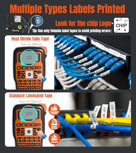 Label Maker Machine with-Tape, Heat Shrink Label Maker Waterproof-Labels
