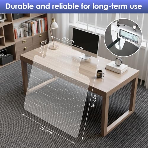 Kuyal Office Chair Mat for Carpet, 2 Pack Heavy Duty Computer Chair Mat | 36''x48"with Lip , Under Desk Protector Carpeted Clear Floors Mat, Easy Chair Movement,Ship Flat - size: 36" X 48" with Lip 2Pack