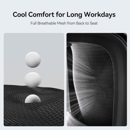 SIHOO B100 SE Ergonomic Mesh Office Chair, Desk Chair with Lumbar Support - color: Jet Black, size: Pack of 1