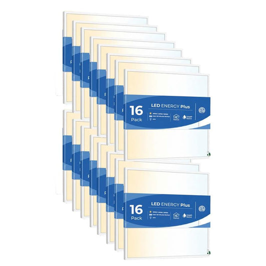 2X2 LED Flat Panel Light Emergency Battery Backup, 40W-3000K/4000K/5000K, 0-10V Dimmable, 4390 Lumens, LED Drop Ceiling Light, 100-277V, and UL Listed, Ultra Thin Back-Lit (16 Pack) - size: 16 Pack