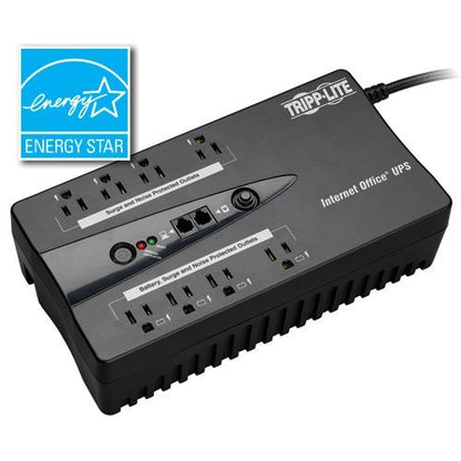 Tripp Lite INTERNET550SER 550VA 300W UPS Desktop Battery Back Up Compact 120V DB9 RJ11 PC, 8 Outlets,Black